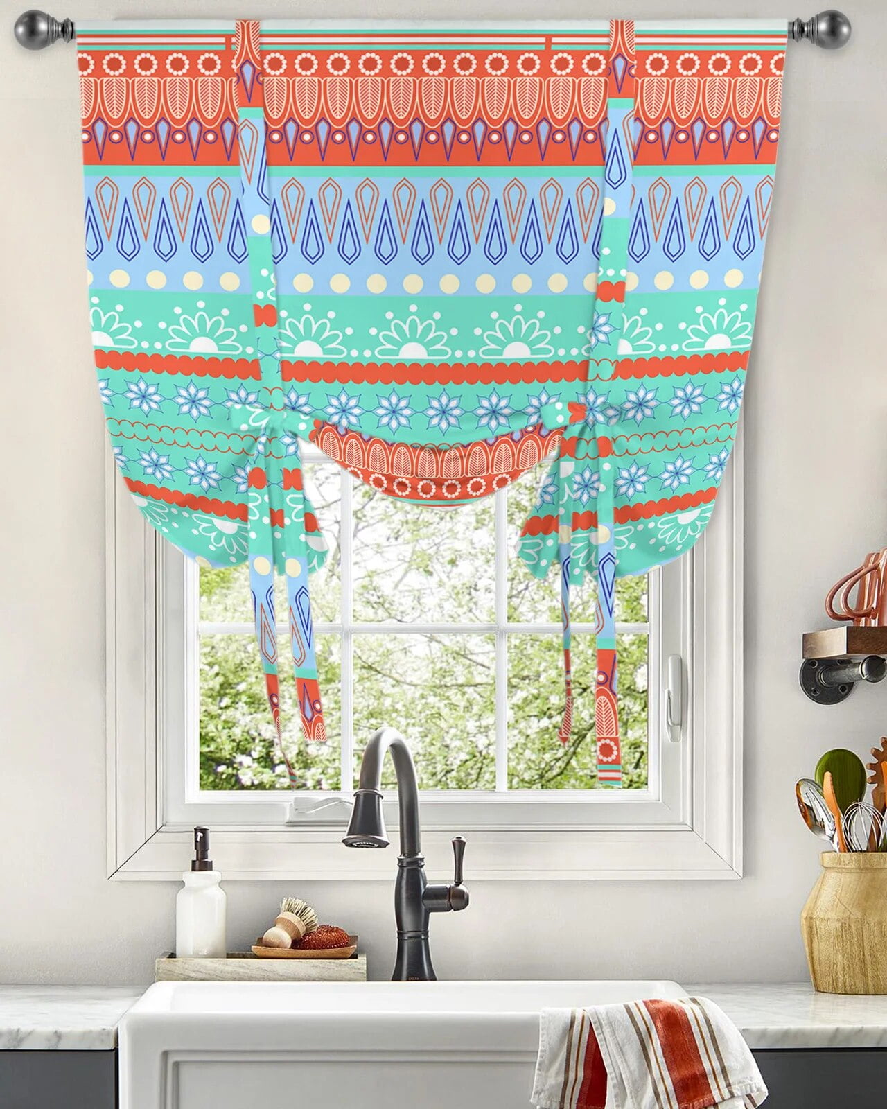 Bohemian Ethnic Style Window Curtain for Living Room Home Decor Blinds ...