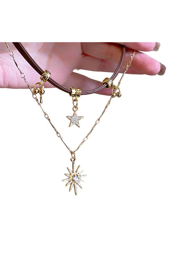 Bohemian Ethnic Vintage Layering Necklace For Women Adjustable Length Collarbone Chain Fashion Neck Jewelry Gift