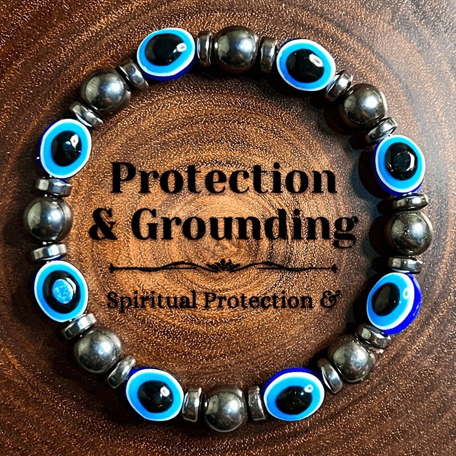 GENERIC A Bohemian Evil Eye Bracelet, Vintage Protection Bracelet, Unisex Fashion Accessories, Non-plated, Stone Beads, Stretchable, Perfect for Halloween Gifts, Parties, Year-round Wear.,black