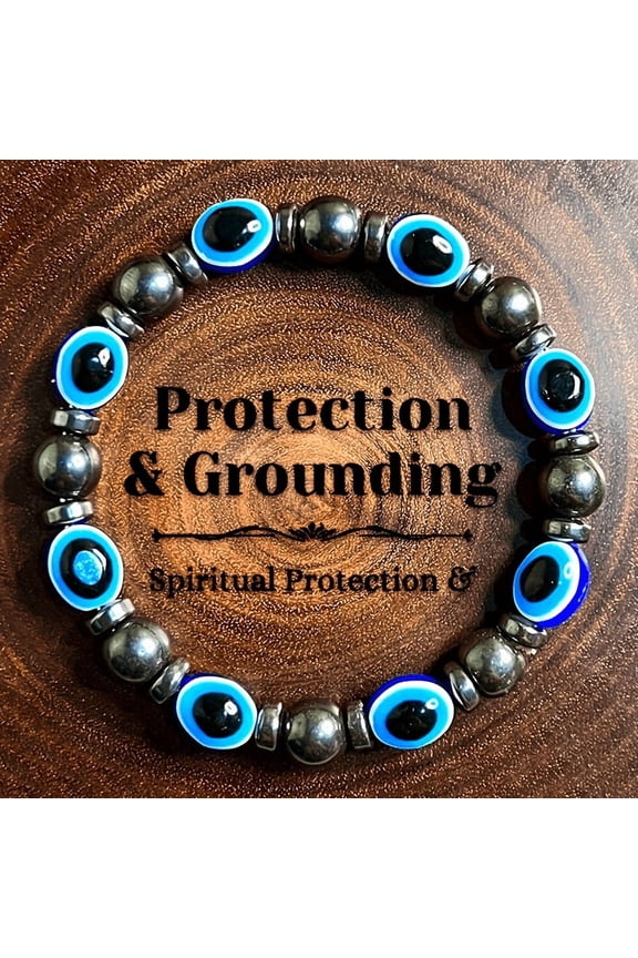 A Bohemian Evil Eye Bracelet, Vintage Protection Bracelet, Unisex Fashion Accessories, Non-plated, Stone Beads, Stretchable, Perfect for Halloween Gifts, Parties, Year-round Wear.,black
