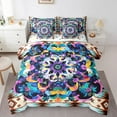 thumbnail image 1 of Bohemian Exotic Comforter Set 7 Piece Bed in a Bag Twin,Tribe Geometry Aztec Bedding Sets Boho Floral Mandala Sheet Set with Comforter Trippy Vintage Floral Western Decor, 1 of 6