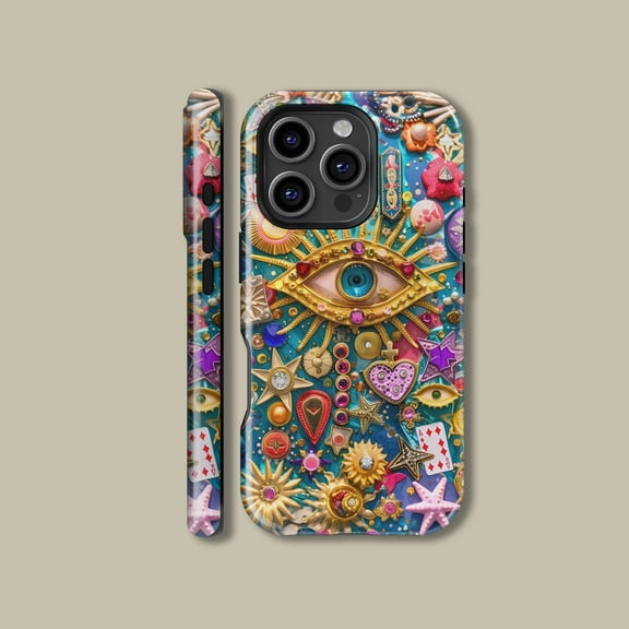 Bohemian Eye Pattern Case for iPhone Samsung Vintage Mystic