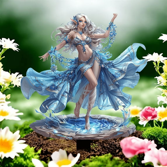 Bohemian Fairy Flower Pot Decoration, Bohemian Garden Stake Decorative Fairies Outdoor Decorative Garden Pile