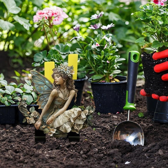 Bohemian Fairy Flower Pot Decoration, Elf Garden Stake Planter Pots, Acrylic Waterproof Ground Plug Ornaments, Garden Accessories for Home or Garden D