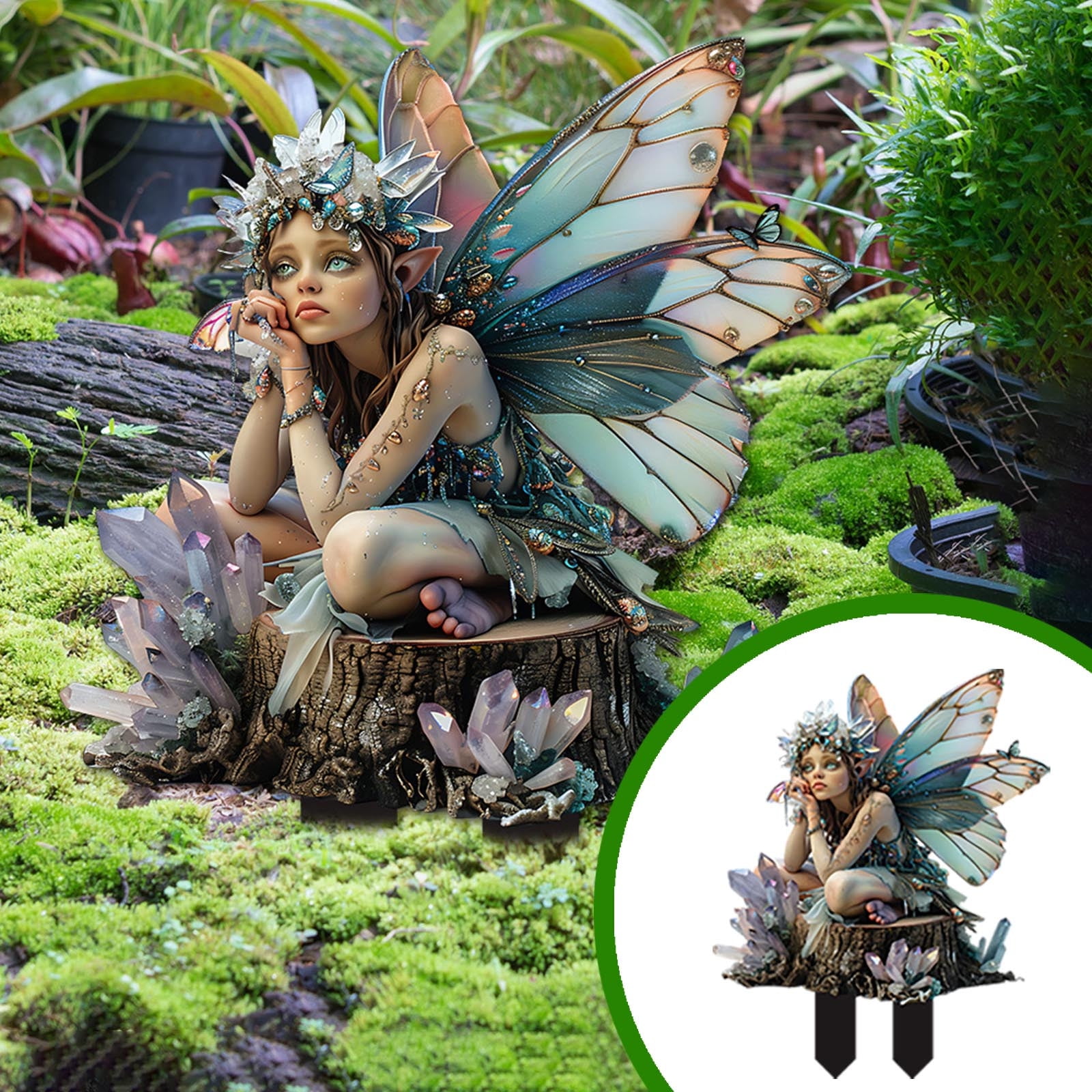 Bohemian Fairy Flower Pot Decoration Garden Ground Insert Acrylic Bohemian Fairy Flower Pot Decoration Garden Ground Insert Acrylic