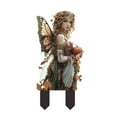 Bohemian Fairy Flower Pot Transportation Cake Topper Wooden One Sign