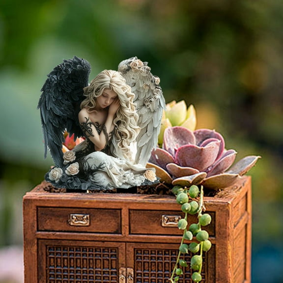 Bohemian Fairy Garden Accessories - Acrylic Planter Inserts & Vintage Fairy Statues, Whimsical Outdoor Decor for Flower Pots, DIY Yard & Lawn Decoration (2025 New Design)