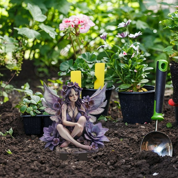 Bohemian Fairy Garden Accessories - Acrylic Planter Inserts & Vintage Fairy Statues, Whimsical Outdoor Decor for Flower Pots, DIY Yard & Lawn Decoration (2025 New Design)