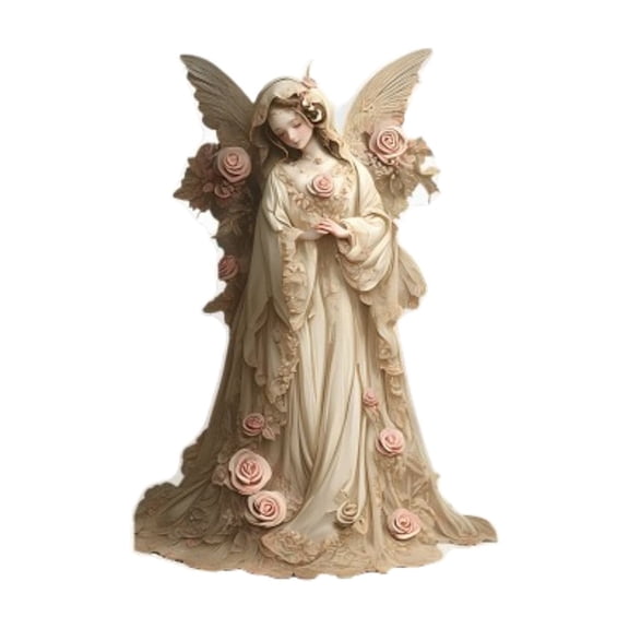 Bohemian Fairy Tabletop Decoration 2D Acrylic Flat Flowers Wings Girl Ornaments for Home Office Decor