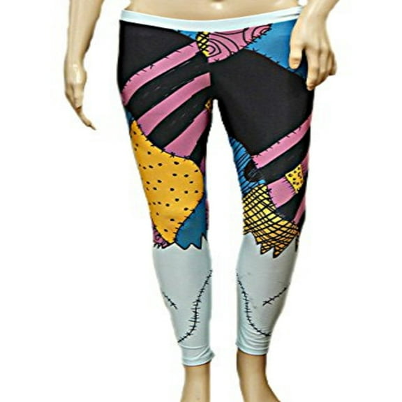 Bohemian Faux Patchwork Women's Juniors Ankle-Length Stretch Leggings (Size Small)