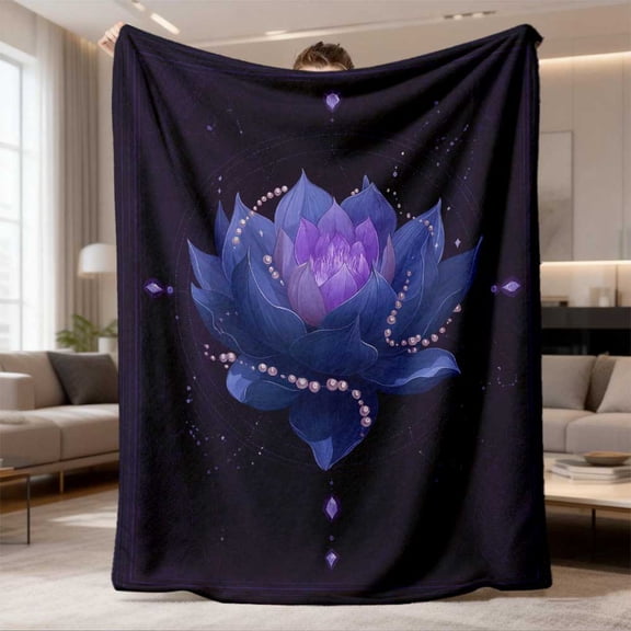 Bohemian Flannel Blanket Soft Throw Bedspread with Ultrasound Flowering, Multicolor Cozy Decor for Sofa Bed Guest Room Modern Home Holiday