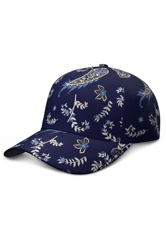 Bohemian Floral Baseball Cap - Artistic Geometric Pattern Sun Protection Hat with Breathable Eyelets