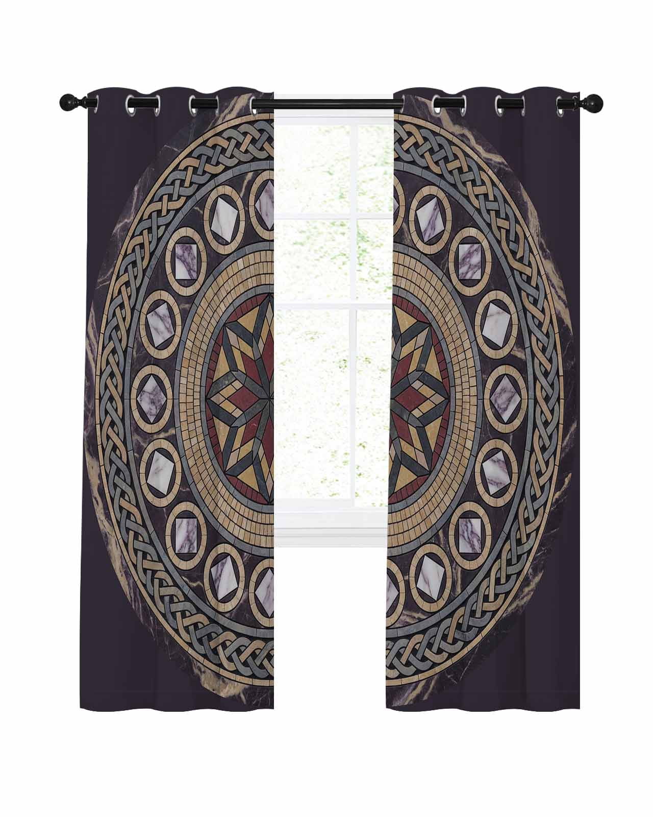 Bohemian Floral Blackout Curtains 2 Panels, Vintage Boho Minimalist ...