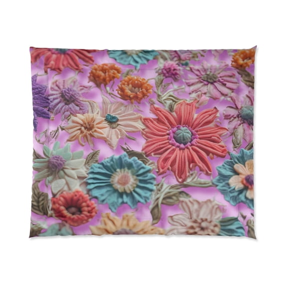 Bohemian Floral Comforter - Cozy Flower Print Bedding for a Vibrant Bedroom Decor