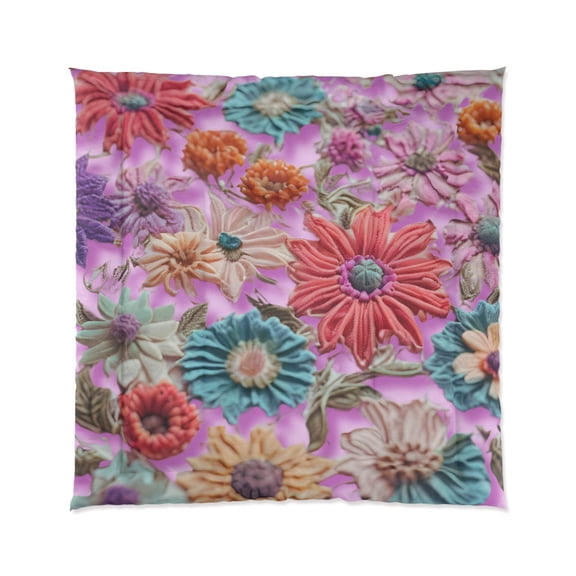 Bohemian Floral Comforter - Cozy Flower Print Bedding for a Vibrant Bedroom Decor