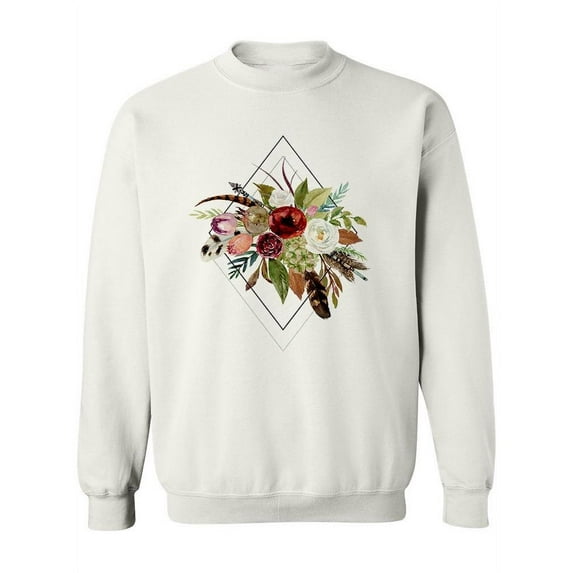 Bohemian Floral Design Sweatshirt Women -Image by Shutterstock, Female 5X-Large