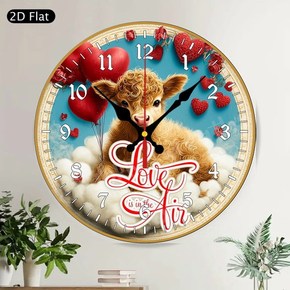 Bohemian Floral Feather Hello Round Wall Clock Silent Decorative Home Decor