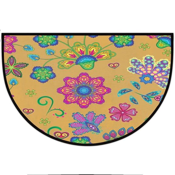 Bohemian Floral Half - Moon Doormat