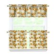 thumbnail image 1 of Bohemian Floral Kitchen Curtains 24 Inch - 3 Panel Vintage Farmhouse Set with Wildflowers & Butterflies, Rod Pocket Window Treatment for Rustic Decor, 1 of 6