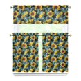 thumbnail image 1 of Bohemian Floral Kitchen Curtains 36 Inch Short - 3 Panel Vintage Farmhouse Set with Wildflowers & Sunshine, Rod Pocket Window Treatment, 1 of 6