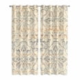 thumbnail image 1 of Bohemian Floral Kitchen Curtains 84 Inch Length, Vintage Gradient European Line Grommet Top Bedroom Living Room Curtains, Light Filtering Cafe Curtain Drapes 2 Panels Set 84''x84'', 1 of 9