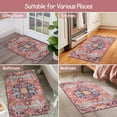 thumbnail image 1 of Bohemian Floral Medallion Area Rug - 2x3 Beige Small Bathroom Rug Soft Bedroom Mat, Transitional Non Slip Machine Washable Indoor Throw Floor Carpet for Kitchen Sink Doorway Foyer, 1 of 5