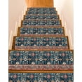 thumbnail image 1 of Bohemian Floral Non-Slip Stair Treads for Wooden Steps Green Red Ethnic Flower Geometric Mottled Retro Indoor Carpet Stair Runners 15PCS 8x30 in with Adhesive for Pets and Seniors, 1 of 7