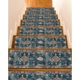 Bohemian Floral Non-Slip Stair Treads for Wooden Steps Green Red ...