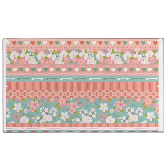 Bohemian Floral Patchwork Non-Slip Entryway Door Mat,Boho Indoor Decor Durable Low Plush Door Mat,Washable Welcome Rug for Patio Hallway Home Decor 16x24 Inches