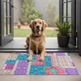 thumbnail image 1 of Bohemian Floral Patchwork Non-Slip Entryway Door Mat,Boho Indoor Decor Durable Low Plush Door Mat,Washable Welcome Rug for Patio Hallway Home Decor 20x32 Inches, 1 of 4