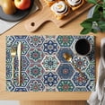 Bohemian Floral Placemats Set of 12, Boho Tribal Ethnic Abstract Flower ...
