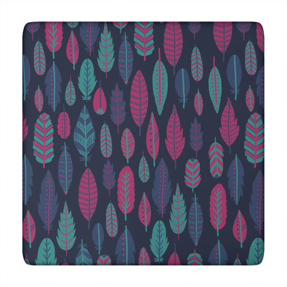 Bohemian Floral Print Square Table Cover 34x34 Inch with Elastic Edge for Snug Fit on Indoor Outdoor Patio Dining Tables