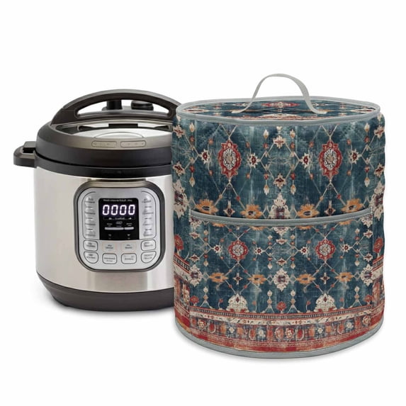 Bohemian Floral Rice Cooker Cover 8 Quart Green Red Ethnic Flower ...