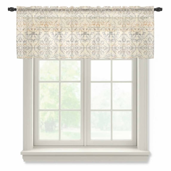 Bohemian Floral, Sheer Curtains Valances for Windows Vintage Gradient ...