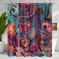 thumbnail image 1 of Bohemian Floral Shower Curtain, Bath Curtain,Waterproof Polyester Fabric Garden Shower Curtains,Bathroom Decor,Mandala Shower Curtain Set with 12 Plastic Hooks (72 * 72inch/182cm*182cm), 1 of 6