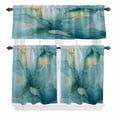 thumbnail image 1 of Bohemian Floral Texture Curtain Valances Set Blue Yellow Ethnic Retro Kitchen Curtains 36&nbsp;inch Length Rod Pocket Valance and Tiers 3 Piece Set Small Bedroom Bathroom Laundry Decor, 1 of 9