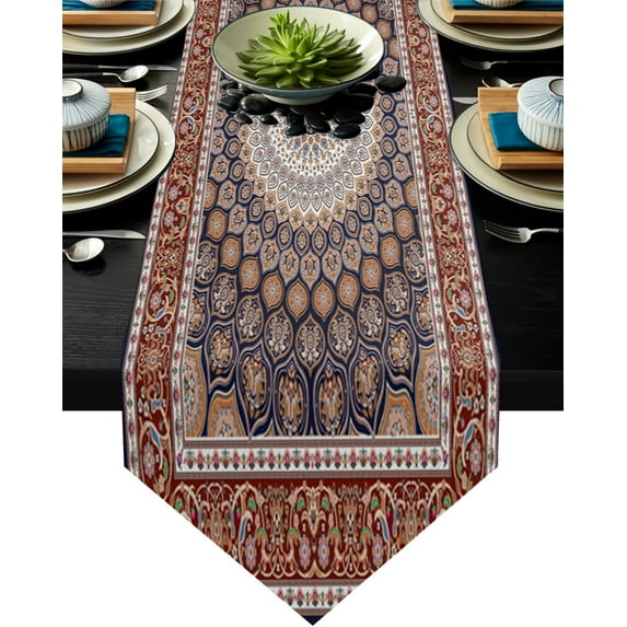Bohemian Floral Textured Table Runner Tablecloths Retro European Home Decor Dinner Table Cloths Wedding Party Luxury Table Cover