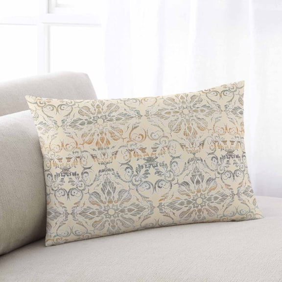 Bohemian Floral, Throw Pillow Covers, Vintage Gradient European Line Soft Breathable Pillow Cases with Invisible Zipper for Sleeping, Standard Pillowcases for Couch Bed Sofa Chair 20x26 Inches