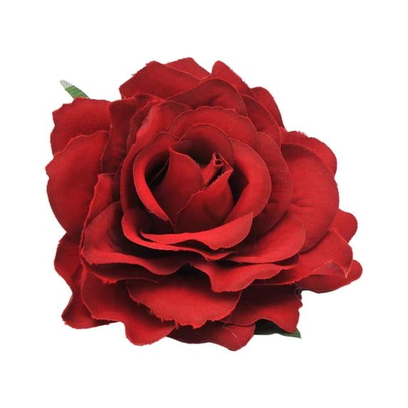 Bohemian Flower Hair for Girls Rose Rhinestone Barrettes Beach Wedding Accessories for Kids Children Everyday Use, Red