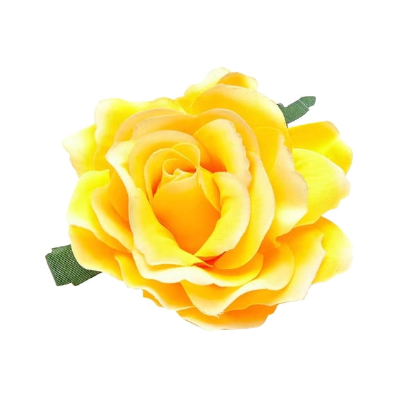 Bohemian Flower Hair for Girls Rose Rhinestone Barrettes Beach Wedding Accessories for Kids Children Everyday Use, Yellow