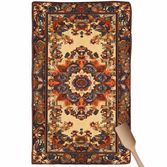 Bohemian Flower Kitchen Towel Dish Cloths Set of 1, Microfiber Soft Kitchen Hand Towels, Boho Tribal Colorful Distressed Printed Absorbent Quick Drying Dishcloths 18 x 28 Inches