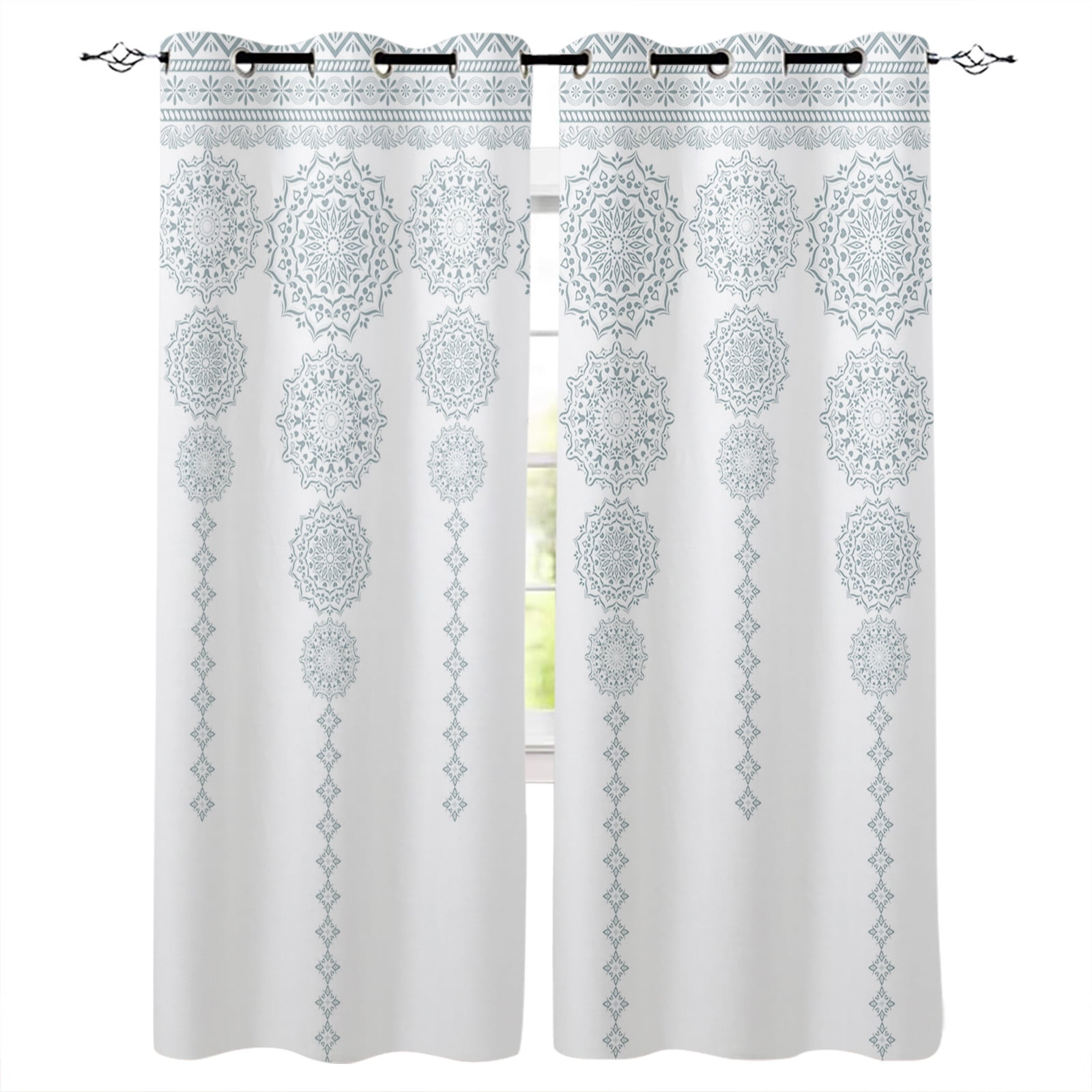 Bohemian Bathroom Window Curtains