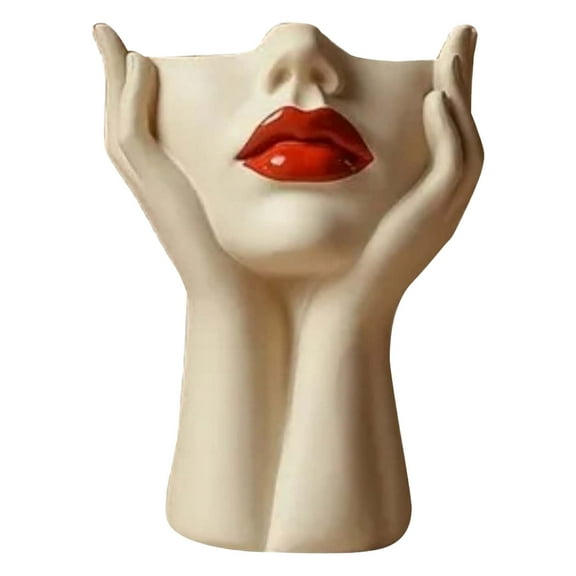 Bohemian Flower Pot Feminine Head Shape Ceramic Makeup Brush Holder Modern Statue Storage Decoration Organizer for Table Shelf Home