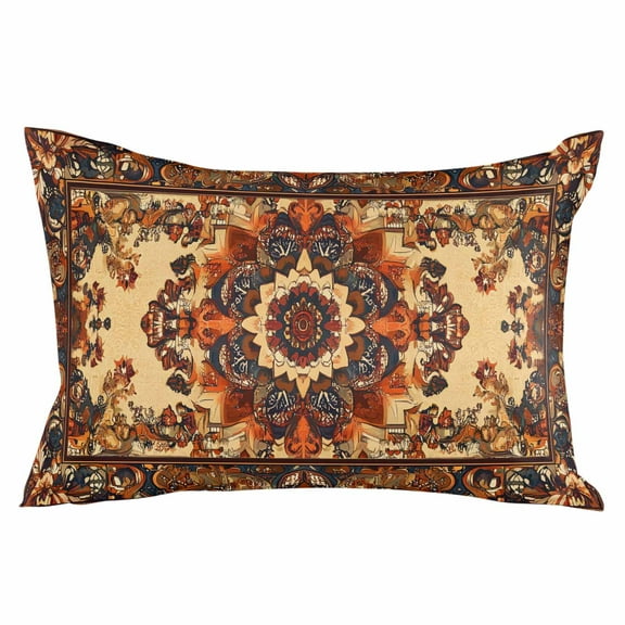 Bohemian Flower Throw Pillow Cover 12 x 20 Inch Decorative Pillow Cover Boho Tribal Colorful Distressed Printed Lumbar Pillowcase Seasonal Rectangle Cushion Case for Couch Sofa Bed Living Room