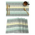 thumbnail image 1 of Bohemian Flowers Placemats Set of 6 Retro Ethnic Abstract Color Stripe Heat Insulation Washable Place Mats, Rustic Non-Slip Table Mats for Dining Table Party Kitchen Decor,13x19 Inch, 1 of 4