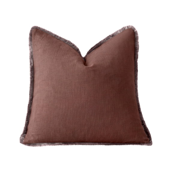 Bohemian Fringed Pillow Case 17.7x17.7 Inch Square Cushion Cover, Soft Solid Color Decorative Sham for Sofa Living Room Bedside, Multiple Colors