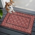 thumbnail image 1 of Bohemian Front Door Rugs 2x3 ft Dark Red Vintage Flowers Texture Traditional Ethnic Small Rug for Entryway Non Slip Washable Bathroom Door Mat Absorbent Floor Mat for Indoor Entrance, 1 of 9