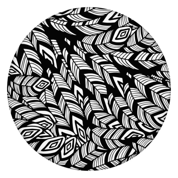 Bohemian Garden Round Table Cover 44Inch, Floral Print Elastic Tablecloth for 38-42 Inch Tables, Liquid Repellent