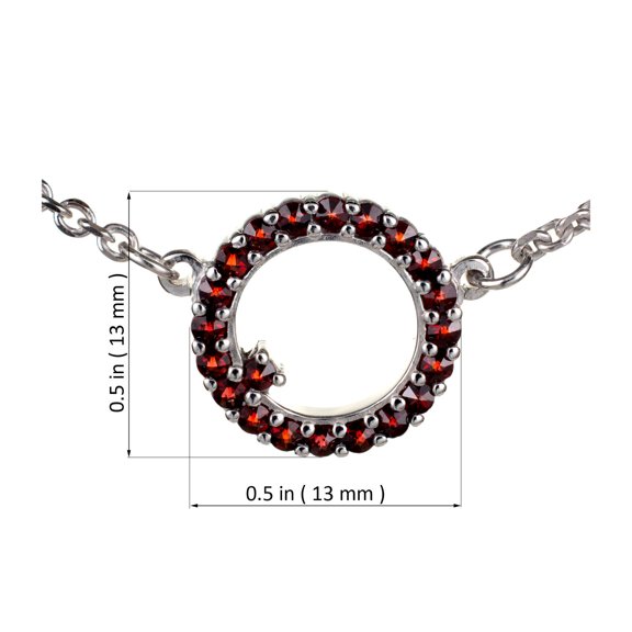 Bohemian Garnet Circle Necklace