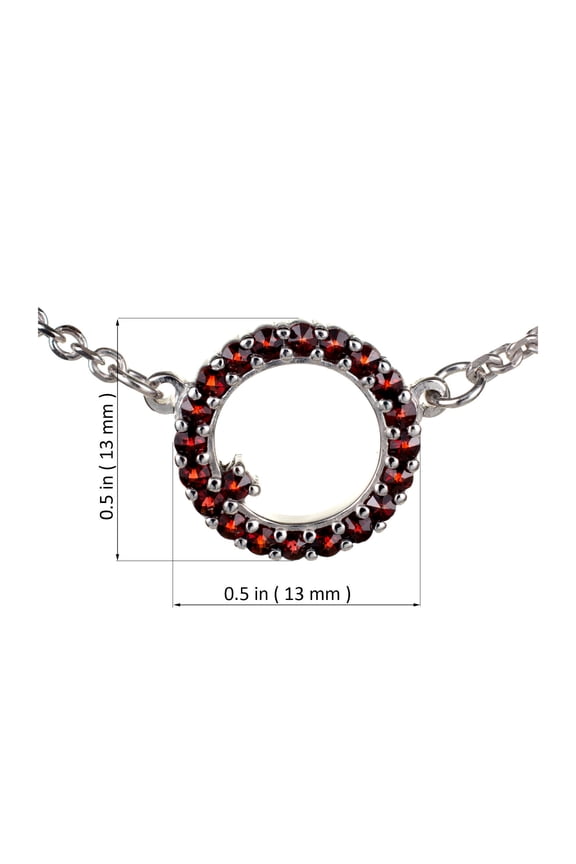 Bohemian Garnet Circle Necklace